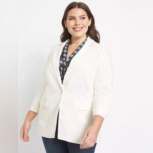 NEW LANE BRYANT PLUS SIZE EGRET Color PERFECT DRAPE BLAZER Size 22